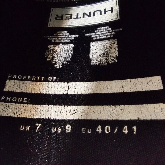 Hunter Original Tall Women's Rain Boots Black W9 - Picture 8 of 9